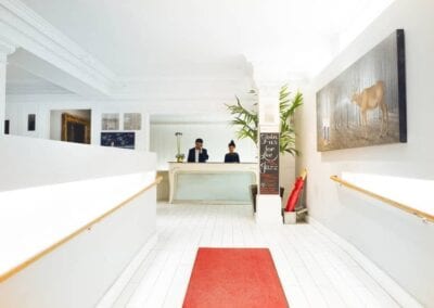 Check-in counter before renovation